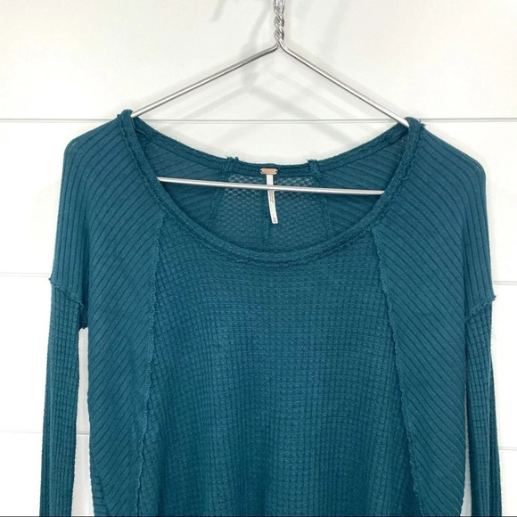 Free People Ventura Thermal Top in Peacock Blue Size XS - Picture 4 of 11